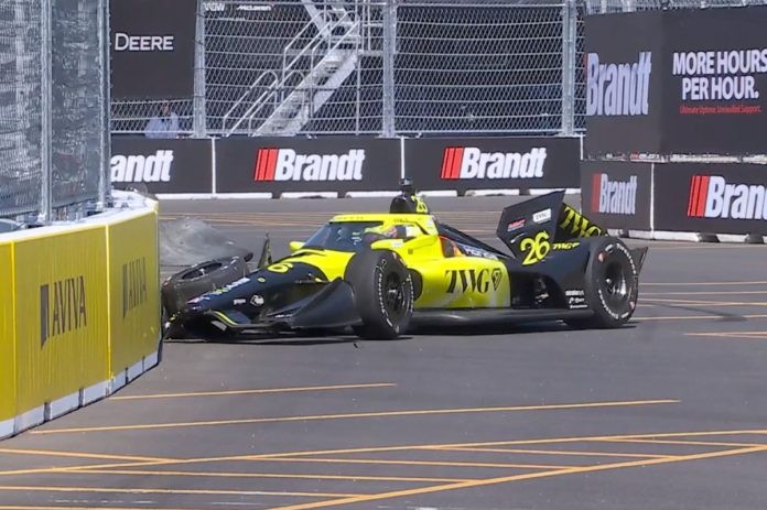 Will Power Crashes Hard in Second IndyCar Practice at Markham